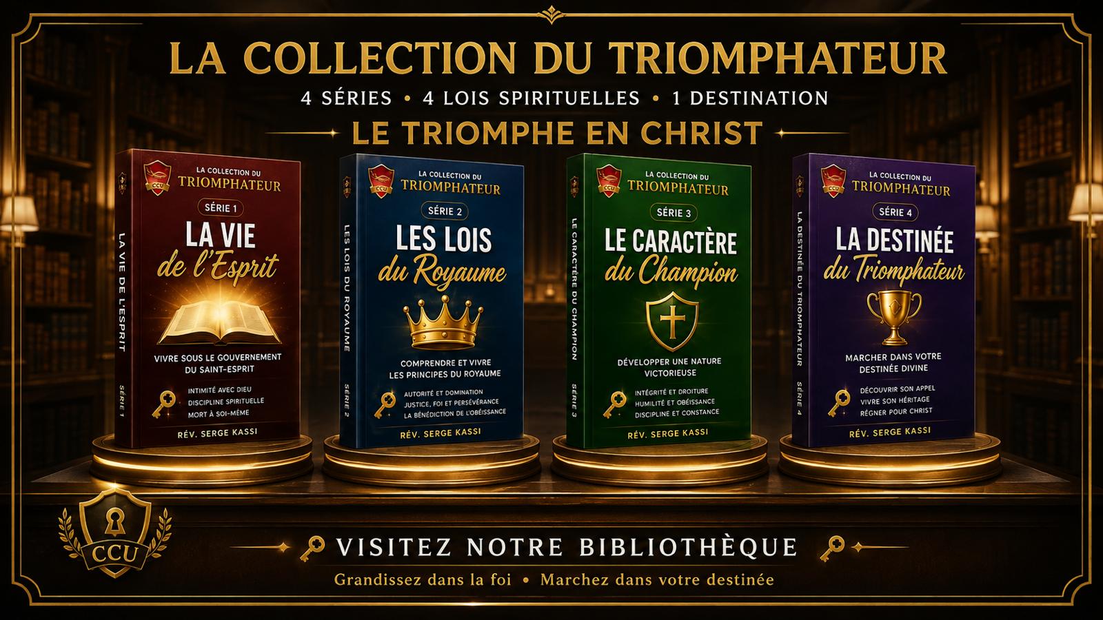 Les véritables couvertures des quatre séries de la Collection du Triomphateur